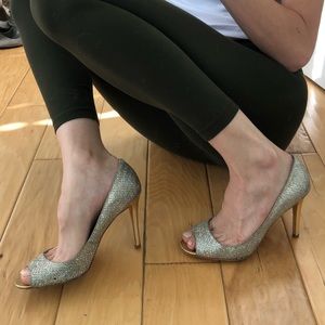 Enzo Angiolini silver/gold glitter pumps